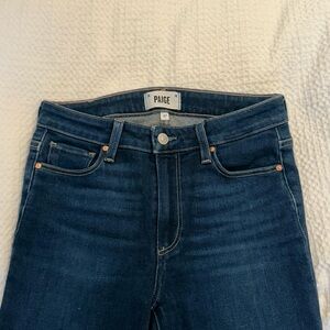 PAIGE Women's Dark Blue High Rise Jeans